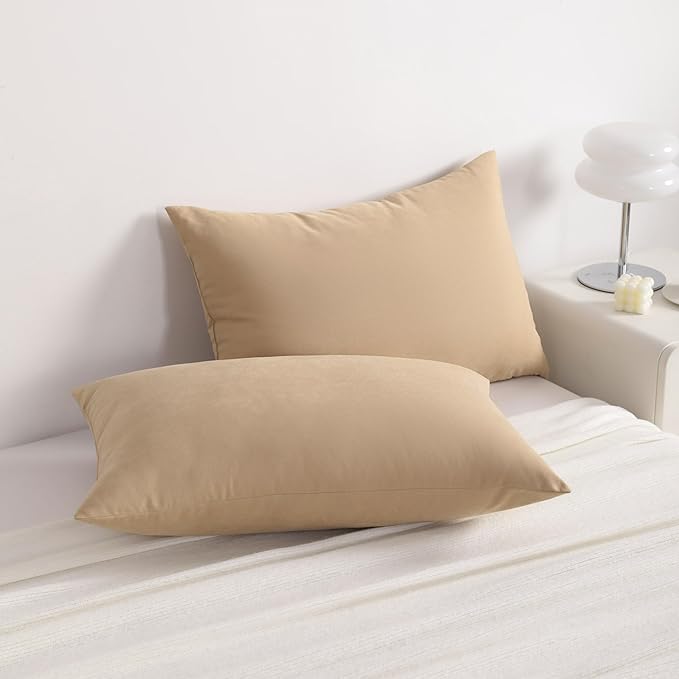 NTBAY Down Alternative Bed Pillows, Standard Size Set of 2, Machine Washable Soft Pillows for Back, Stomach or Side Sleepers, Soft Hotel Collection Pillow for Sleeping, Light Taupe