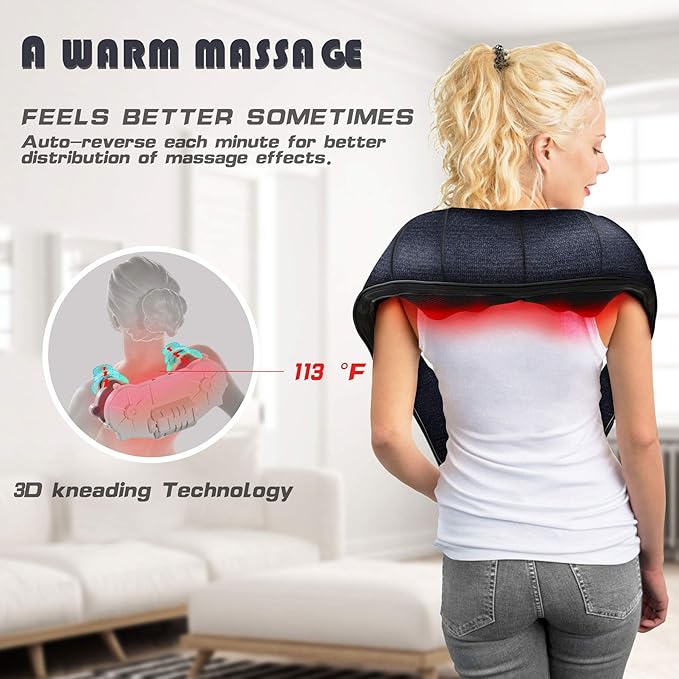 Mo Cuishle Mothers Day Gifts for Mom Wife Women, Shiatsu Back Shoulder and Neck Massager with Heat, Electric Deep Tissue 4D Kneading Massage, Best Gifts for Men Dad Husband, Fathers Day, Christmas