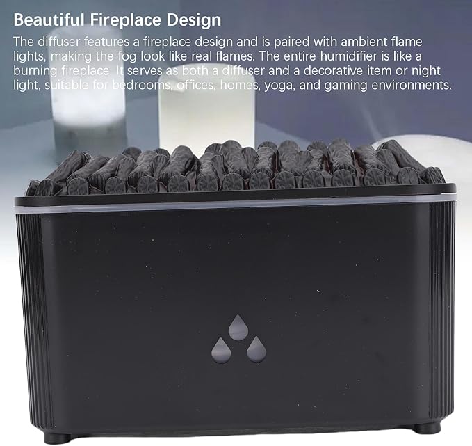 Essential Oil Diffuser with 160ml Tank, 8 Hour LED Night Light, 35dB Quiet Auto Shut Off Humidifier for Bedroom, Home, Office, Yoga (Black)