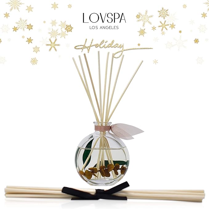 Reed Diffuser Set, Winter Woods Scented Oil Diffuser with Sticks, Home Fragrance Accessories for Bathroom Shelf Decor, Aroma Diffusers for Home or Office Desk, USA Made