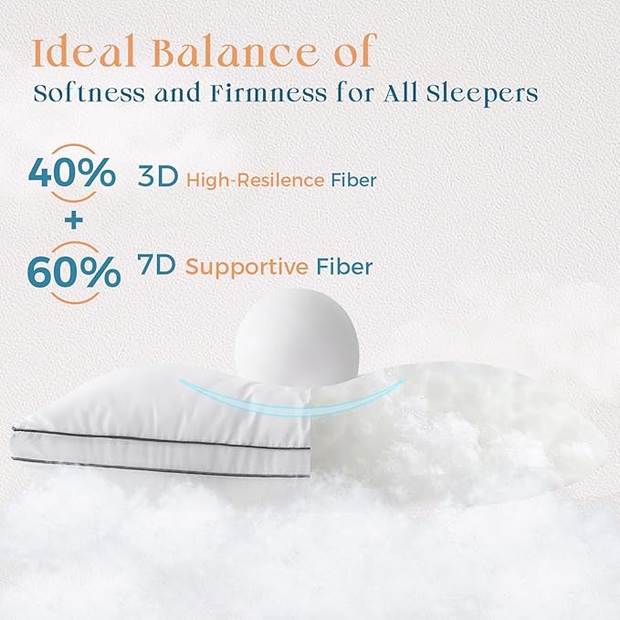 MUXHOMO Bed Pillows King Size Set of 4, Gusseted Sleeping Pillows for Side, Back, and Stomach Sleepers, Hotel Quality, Oeko-Tex Certified Fluffy Supportive Down Alternative Filling, White, 4 Pack