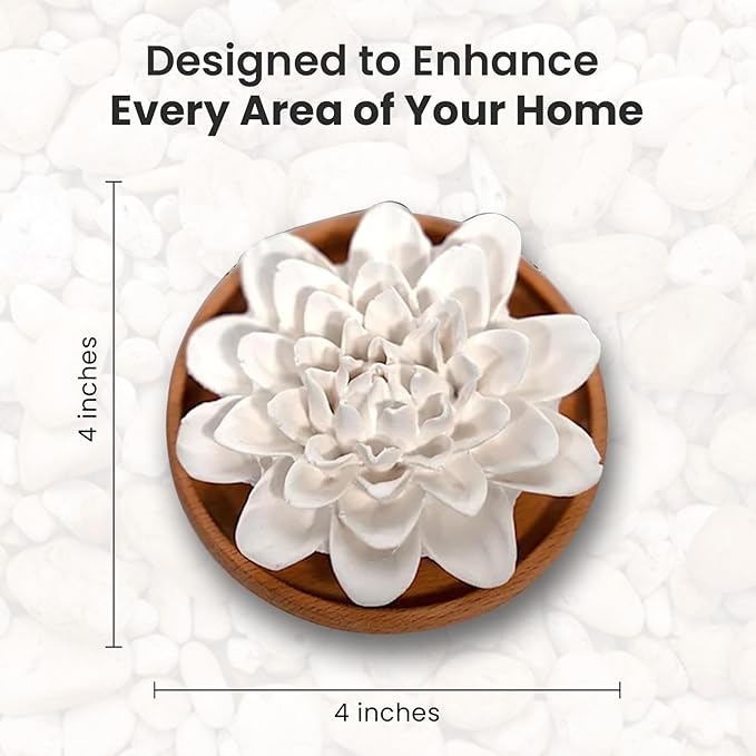 HOME ARCHIVE Aroma Diffuser with Aromatherapy Fragrant Oil Diffusers for Home Room Decor Fig Fragrance (Peony Flower (White))