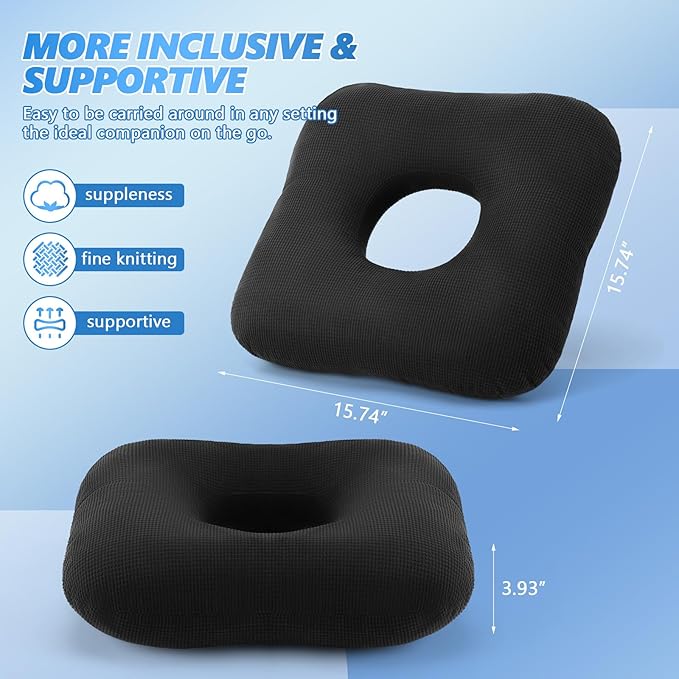 Donut Pillow Tailbone Pain Relief Cushion Bed Sores, Bed Sore Cushions for Butt, Positioning Pillow, Anti-Decubitus Pad for Hemorrhoids, After Surgery