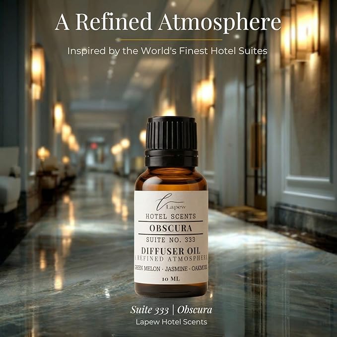 Lapew Hotel Scents Luxury Diffuser Oil | Obscura Suite 333 | Inspired by the St. Regis Hotel | Hotel Fragrance Oil for Nebulizer & Waterless Diffuser | 10ml