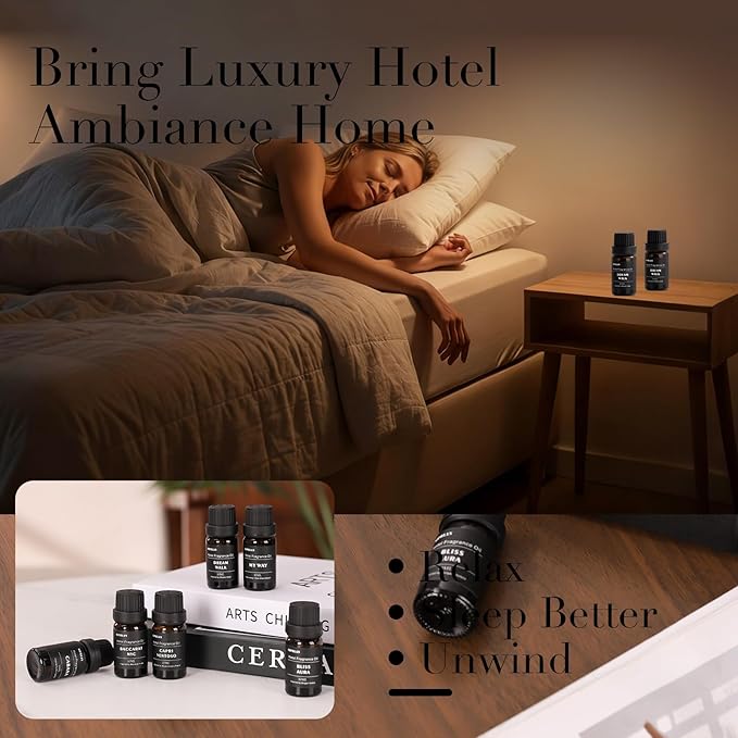 Hotel Collection Diffuser Oil Set – Aromatherapy Essential Oils for Diffusers– Luxury Hotel-Inspired Scent for Home & Office