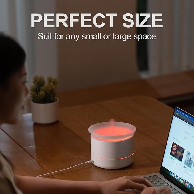 200ml Essential Oil Diffuser, Quiet Aromatherapy Mist Diffusers for Essential Oils, Cool Mist Air Humidifier Ultrasonic Oil Diffuser, 7 Colors Light for Bedroom, Home Office SPA Yoga (White)