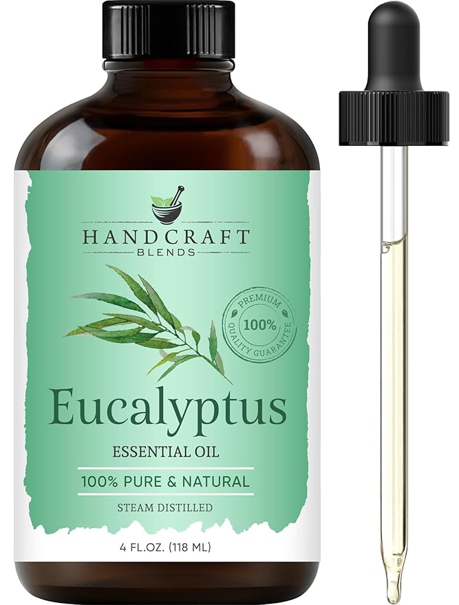 Handcraft Blends Peppermint, Eucalyptus, Lavender Essential Oil Set - 4 Fl. Oz, 100% Pure and Natural, Therapeutic Grade with Premium Glass Dropper