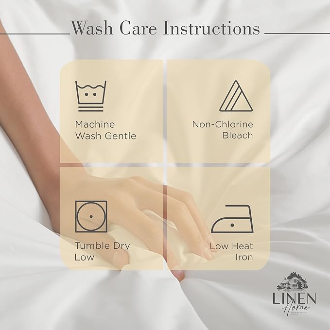 Linen Home 2-Pack King Sheet Set, 100% Cotton Percale Bedding, 8-Piece Value Bundle, Deep Pocket Cooling Bed Sheets for Hot Sleepers, Breathable & Crisp Hotel Quality, Long-Staple Cotton, Ivory
