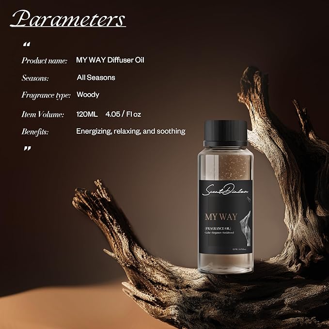 My Way Diffuser Oil - Hotel Diffuser Oil Inspired by Luxury 5-Star Hotel - Woody Notes - Comforting Cedar, Cypress, Lemon - Fragrance Oil Fits Any Diffuser, 120mL