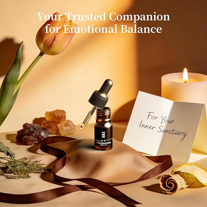 Solace Emotional Balance Essential Oil Blend for SPA, Guasha Massage & Bath – Frankincense, Bergamot & Angelica to Soothe Stress & Uplift Mood – 100% Natural & Pure - Herbal Aroma - 0.17 Fl Oz