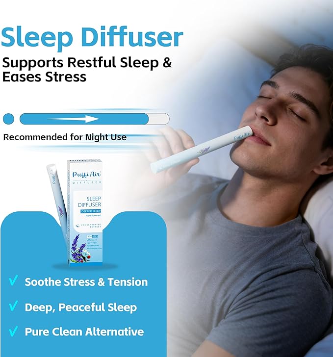 Herbal Diffuser Duo, Lung Cleanse and Sleep Diffuser with Extracts of Mullein and Melatonin, 100% Natural Swap, Day & Night Duo, 4 Sticks, 600 Uses Each=