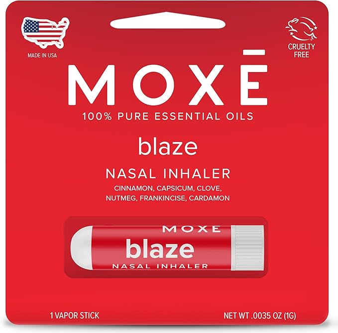 MOXE Blaze Nasal Stick | Calming Comfort + Mental Balance | Thieves Oil Inhaler Provides Soothing Spicy Sensation | Aromatherapy Inhaler with 100% Pure Essential Oils, Frankincense (1 Pack)