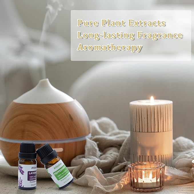 12 Natural Essential Oils Set, Organic Fragrance Oil Essential Oils for Diffuser for Home, Candle Scents, Aromatherapy - Lavender, Eucalyptus, Tea Tree, Rose, Vanilla, Sandalwood and More