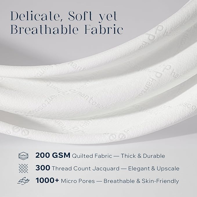 Phantoscope Premium 20x20 Throw Pillow Inserts, Ultra-Soft Air Layer Pillow Inserts Down Alternative Decorative Throw Pillows for Couch, Bedroom, Square Cushion Sham Stuffer, Pack of 2