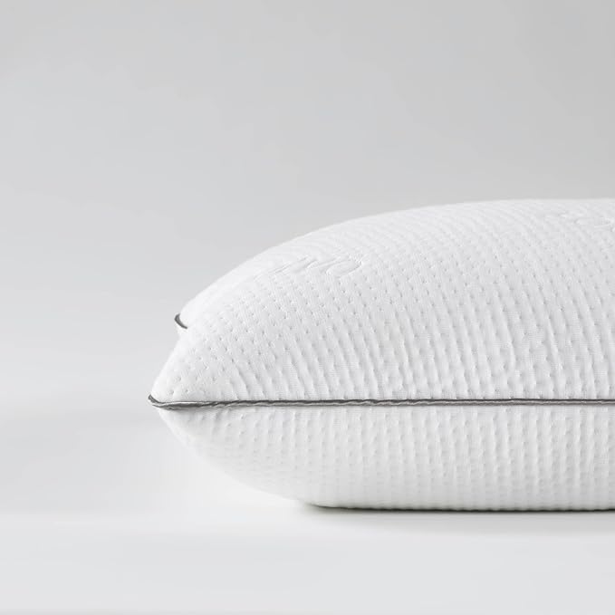 Saatva Cloud Memory Foam Pillow - Gel-Infused Shredded Memory Foam Fill - Standard Loft (4"-5") Contouring Pillow - for Any Sleep Position - 1 Pack, Queen (28"x16")