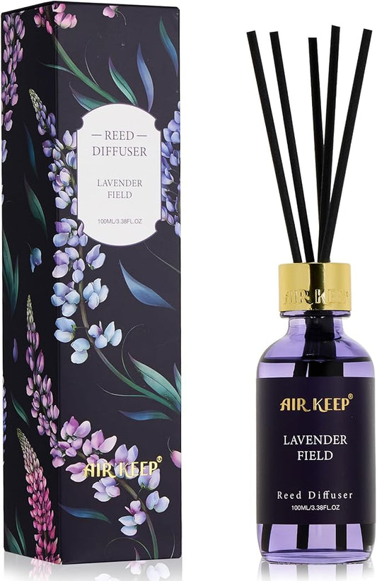 Airkeep Reed Diffuser Set, 3.38 fl oz (100 ml) - Cirtus Verbena Oil Diffusers with 8 Reed Sticks, Home Fragrance Reed Diffuser for Bathroom Shelf Decor