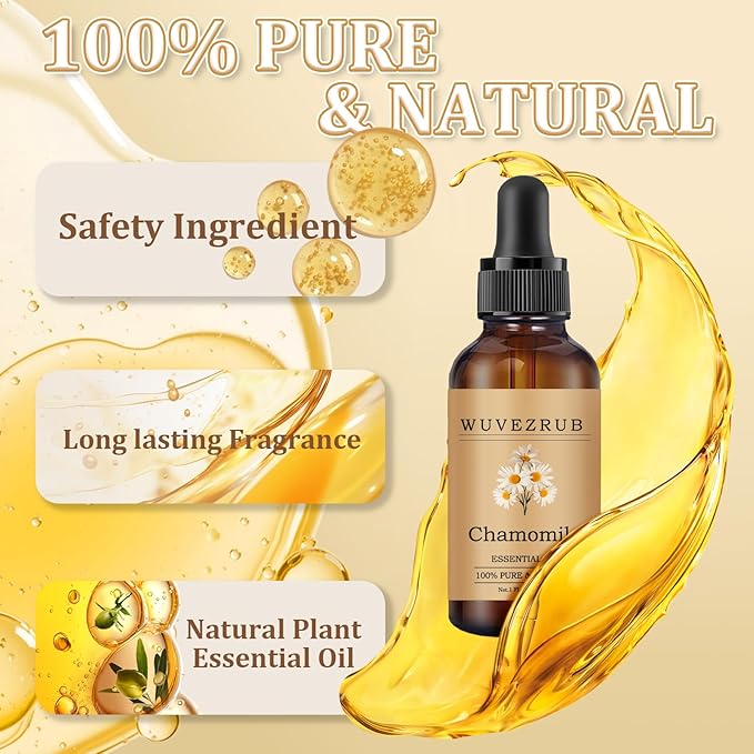 Chamomile Essential Oil 30ML - 100% Pure and Natural Oils for Aromatherapy Diffuser - 1 Fl Oz/Chamomile