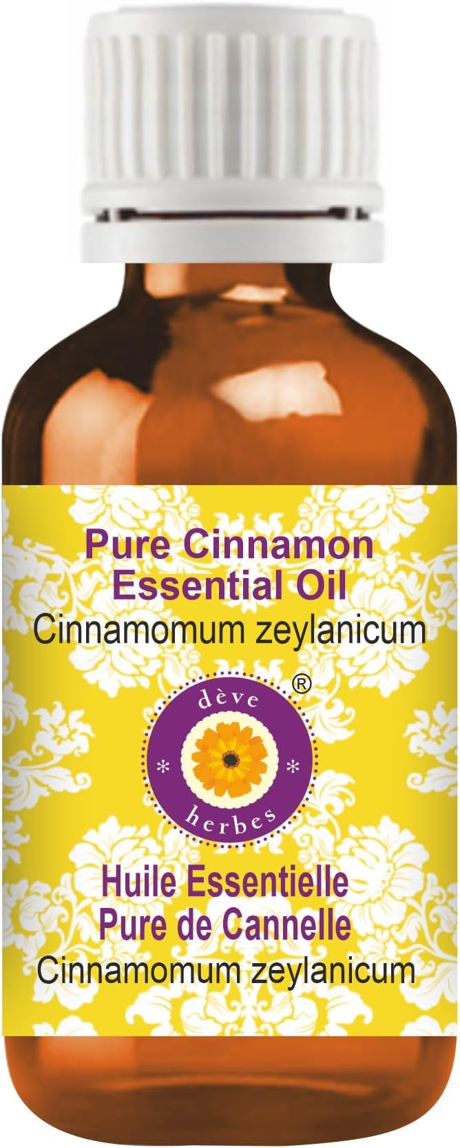 Deve Herbes Pure Cinnamon Essential Oil (Cinnamomum zeylanicum) Steam Distilled 50ml (1.69 oz)