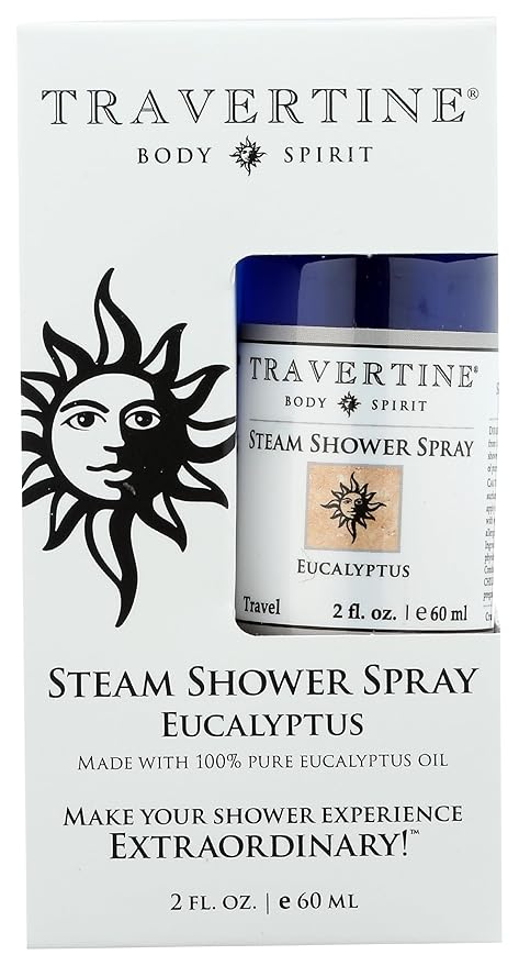 Travertine Spa Steam Shower Spray, Eucalyptus, 2 oz.