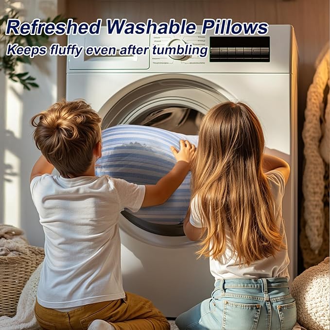 Cooling Pillow King Size Pillows Set of 4, Hotel Collection Bed Pillow for Sleeping King 4 Pack for Back, Stomach or Side Sleepers, Soft and Supportive Washable Pillows for Bedroom