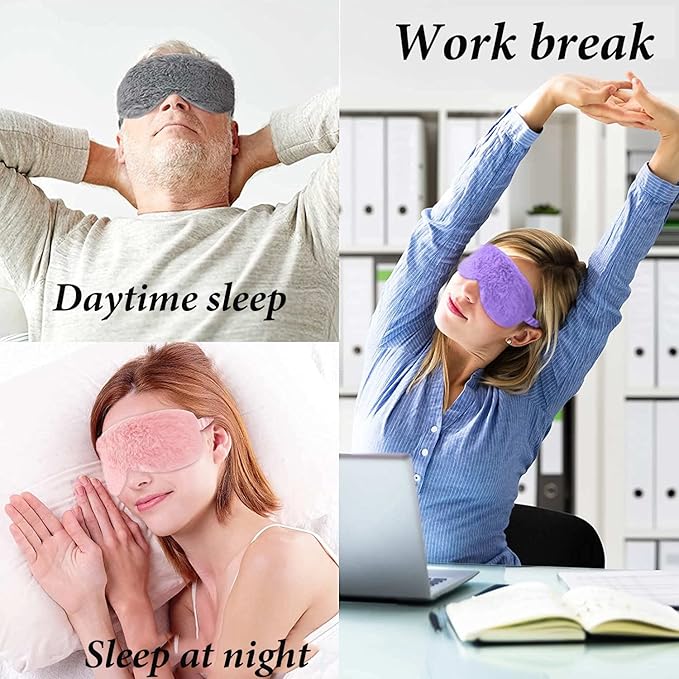 AKOAK 1 Pack Plush Sleep Eye Mask, Soft and Comfortable, Breathable Light Blocking Sleep Protector, Suitable for Adults, Children, Birthday Party Gifts (Gray)