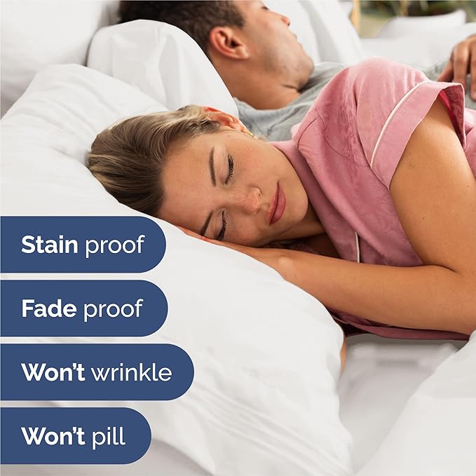 Split King Size 5 Piece Sheet Set - Comfy Breathable & Cooling Sheets - Hotel Luxury Bed Sheets for Women & Men - Deep Pockets, Easy-Fit, Extra Soft & Wrinkle Free - Antique White Oeko-Tex Bed Sheets