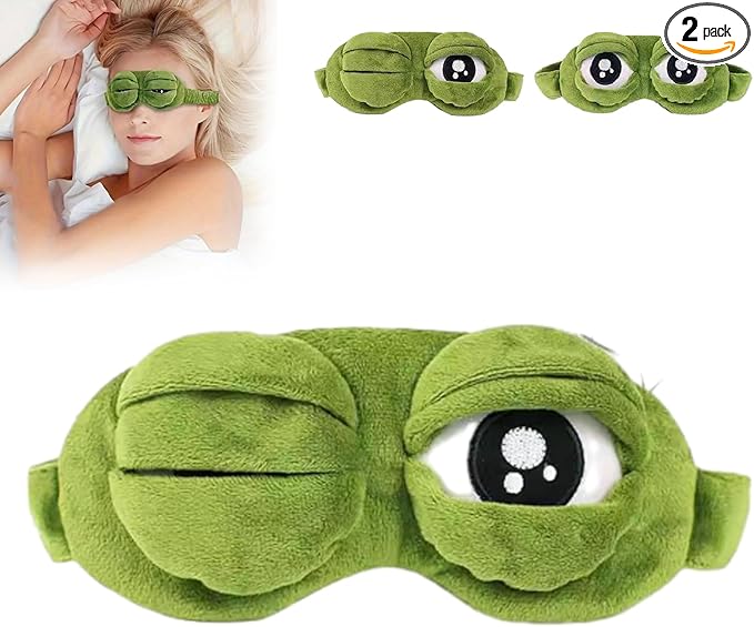3D Frog Sleep Mask, Frog Sleep Mask, Soft & Comfortable Travel Eye Mask, Lightweight & Portable, Unisex, All-Season Use (1pc)