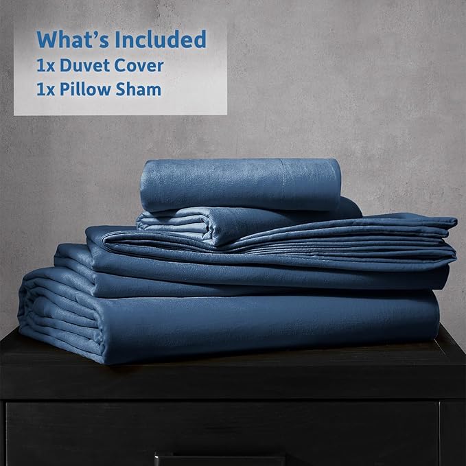 Nestl Twin Duvet Cover Set - Soft Double Brushed Navy Blue Duvet Cover Twin/Twin XL, 2 Piece, with Zipper Closure, 1 Duvet Cover 68x90 inches and 1 Pillow Sham