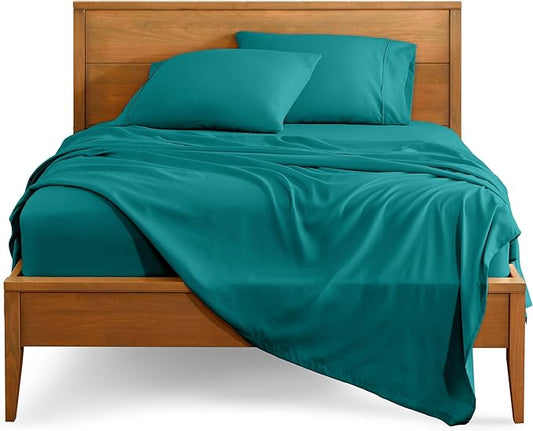 Bare Home Queen Sheet Set - 1800 Ultra-Soft Microfiber Queen Bed Sheets - Double Brushed - Deep Pockets - Easy Fit - 4 Piece Set - Bedding Sheets & Pillowcases (Queen, Emerald)