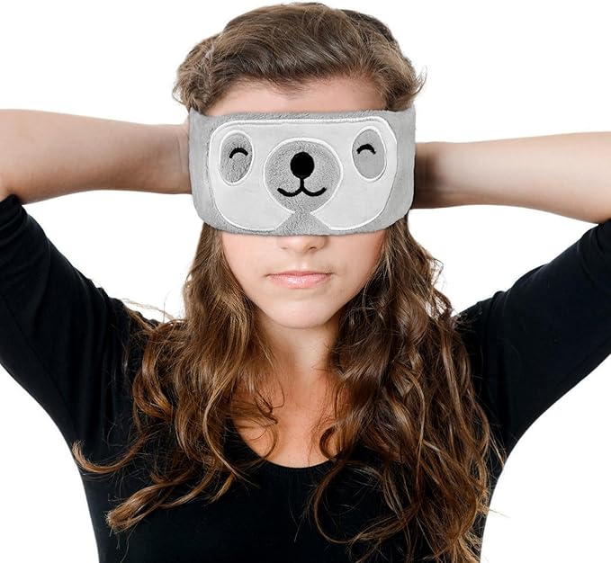 Cute Animal Sleeping Mask Sleep Mask, Funny Sloth Soft Plush Eye Mask with Adjustable Headband for Travel Nap Blindfold Eye Cover Eyeshade for Adult Kids Men Women - Sloth