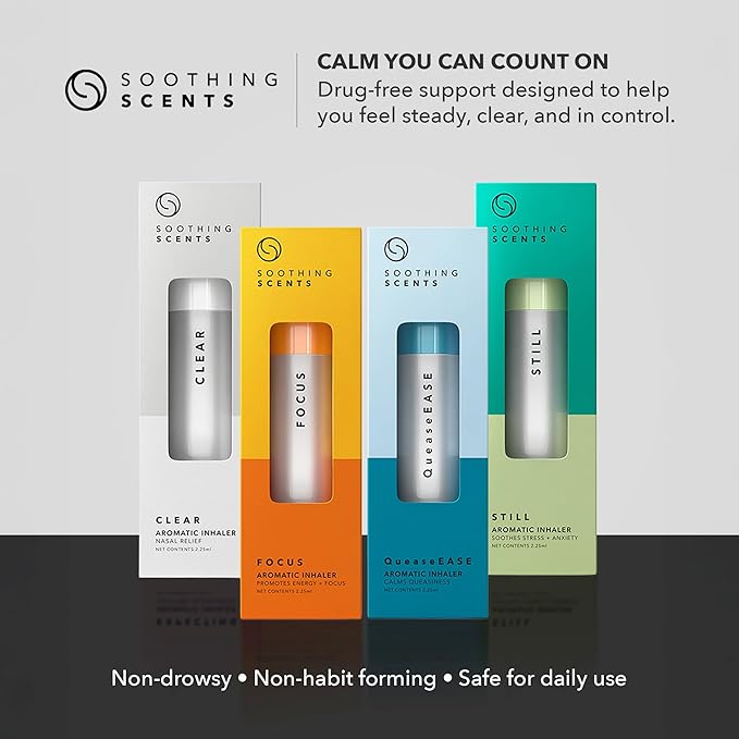Still Aromatic Inhaler for Stress Support – Non-Drowsy Personal Essential Oil Nasal Stick, Natural Vapor Inhalation for Relaxation & Calm Clarity, 2.25 Milliliters