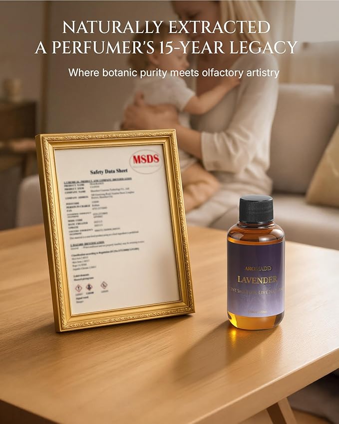 Aromadd Aromadd Lavender Diffuser Oil Inspired by Luxury Hotel Scent, Essential Oils for Waterless Diffuser, Pure Soothing Lavender Aroma, Long-Lasting & Natural Home Fragrance - 3.38 fl oz (100 mL)