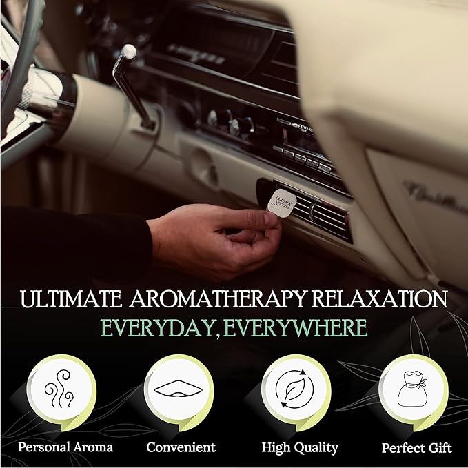 AROMA STICKERS® Original Blend Romance - 100% Natural Essential Oil Scented - Aromatherapy Sticker Diffuser for Perosonal Space - Towels & Pillows/Relaxing & Sleeping (Pack of 1, 12 Stickers)