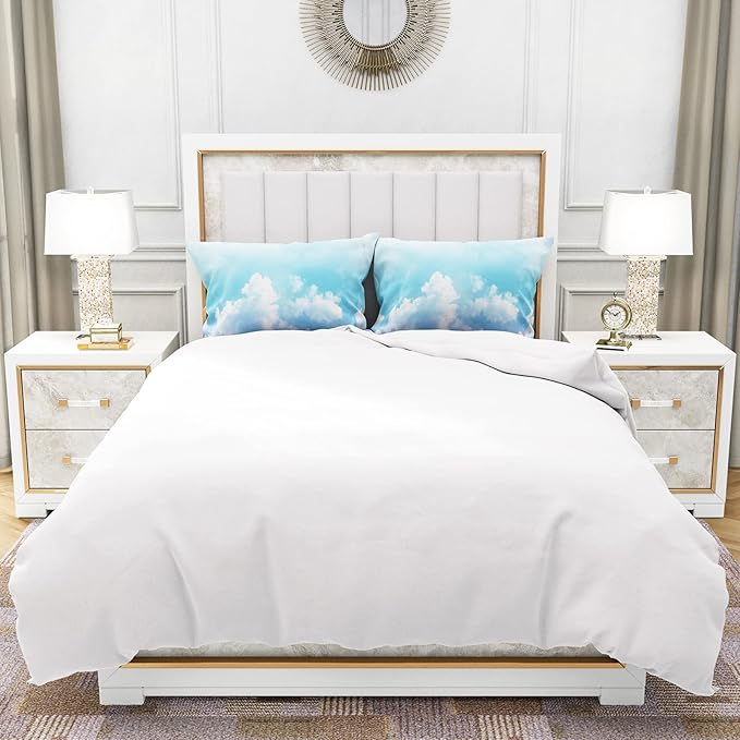YIYEA King Size Pillow Cases Set of 2, Ultra Soft Double Brushed Microfiber Pillowcases King, Printed Bed Pillow Covers, Fade Resistant, Easy Slip-On (20"x36")