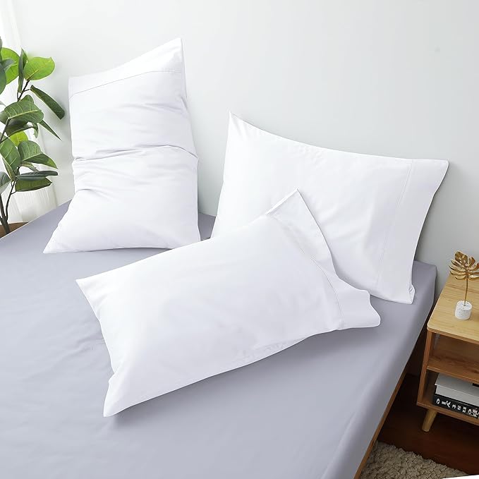 Shunjie.Home 100% Egyptian Cotton Pillow Cases Set of 2,Queen Size 400 Thread Count Cooling Pillowcases,Soft and Breathable Pillow Covers with Envelope Closure,20x30 Inches,White