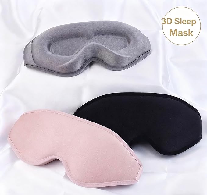 3D Sleep Eye mask -Luxury Sleep Eye Mask for Side Sleeper Men Women, Zero Eye Pressure 3D Sleeping Mask, Light Blocking Design Night Blindfold, Soft Eye Shade Cover for Travel (Pink)