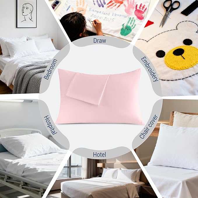 Pillowcases Standard 12 Pack, 20x26 Pillow Cases with Envelope Closure, Soft Plain Brushed Microfiber Covers Breathable Wrinkle-Resistant, Pink