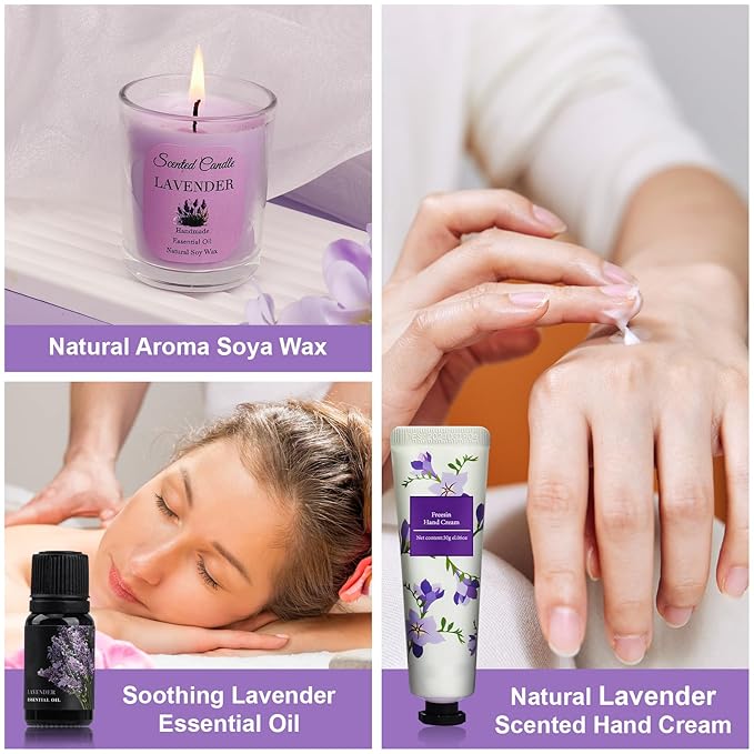 Birthday Gifts for Women, Spa Gifts Baskets for Women, Relaxation Self Care Kit, Care Package Box for Woman, Giftware Idea for Mom, Wife, Friends, Sister, Daughter