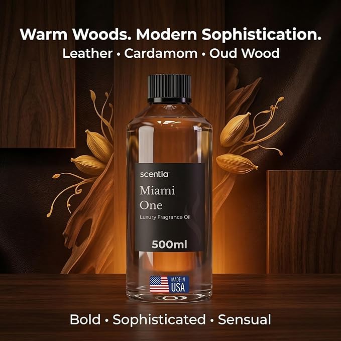 Scentia Miami One (My Way) Diffuser Oil for HVAC Scent Machine – Hotel Fragrance Inspired by 1 Hotel Miami Beach – 500 mL – Lemon, Sandalwood & Cedar Oil for Commercial & Cold Air Diffusers
