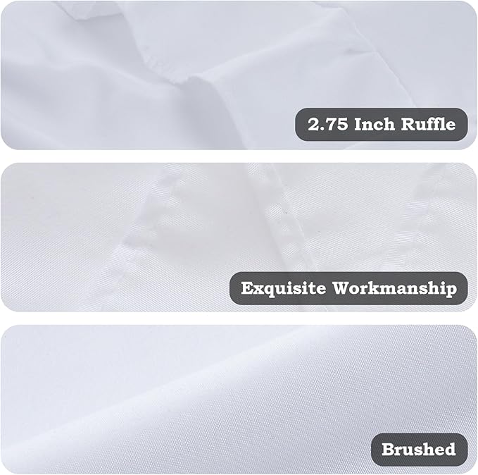 Ruffle Pillow Cases Standard Size Set of 2 –Soft Wrinkle Resistant Brushed Microfiber Ruffled Pillowcases –Envelope Pillow Shams Cover Festive Gift for Hotels,Guest Rooms 20x26 Inch (White)