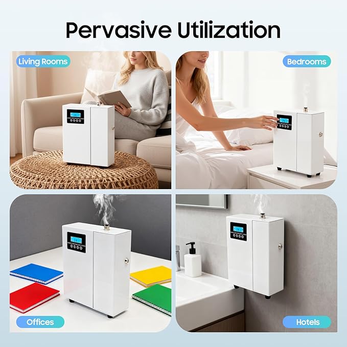 Scent Diffuser, Diffuser for Large Room with LCD Screen Essential Oil Diffuser Scent Machine 150ml House Scent Diffuser Cover 1,100 sq.ft (100 m²) Area for Whole Home Hotel Party