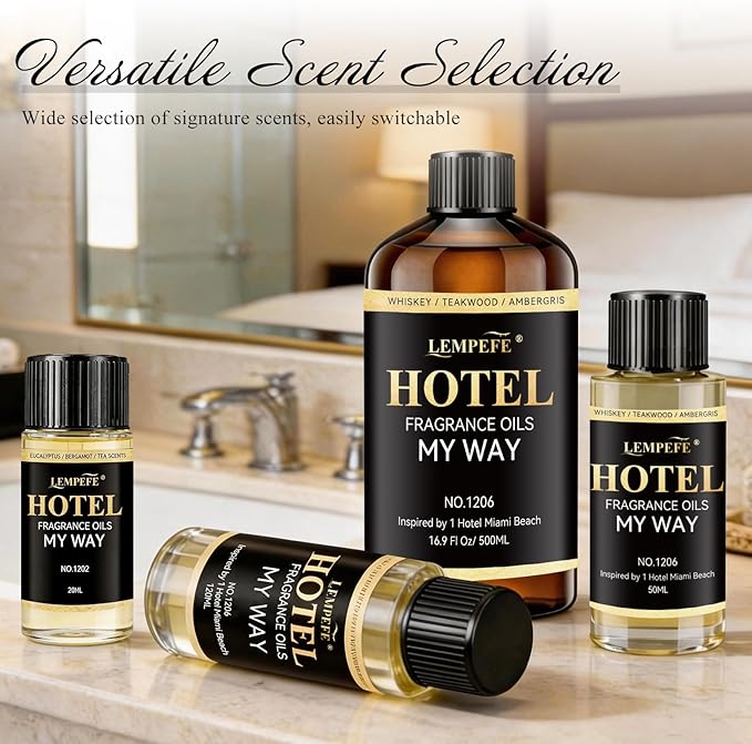 My Way Inspired Luxury Aroma Oil 500mL (16.9 fl oz), Woody Floral Scent Diffuser Oil, Long Lasting Calming Fragrance Oil