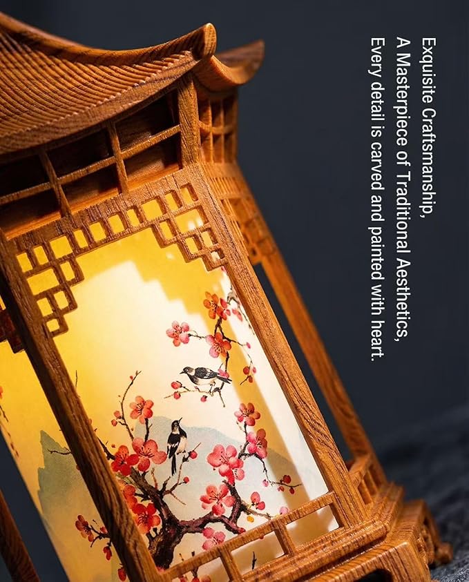 2-in-1 Aroma Diffuser & Night Light - Ultrasonic Essential Oil Diffuser & Cool Mist Humidifier with 2 Modes, Japanese Lantern Style Home Decor Diffuser for Bedroom, Office, Yoga (Dark Color)