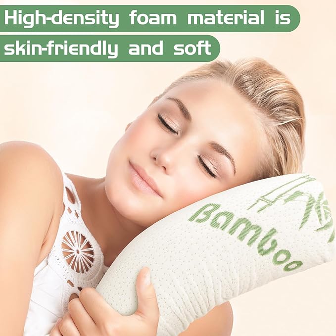 Bucherry 3 Pack Cervical Neck Roll Memory Foam Pillow Cylinder Bolster Pillow for Bed Round Neck Support with Removable Washable Cover for Sleeping Travel Yoga Legs Back Lumbar (15.75 x 5.91 Inches)