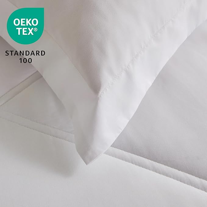 Joiedomi Full Size Comforter Set with Sheets White, 7 Pieces Full Size Bed Set with 1 Down Alternative Comforter, 1 Flat Sheet, 1 Fitted Sheet, 2 Pillowcases and 2 Pillow Shams, Bed in a Bag