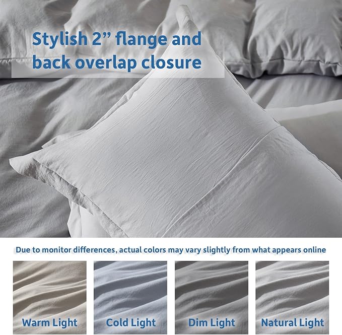 Nestl Light Grey California King Duvet Cover Sets - Soft Double Brushed Cal King Duvet Cover, 3 Piece, with Zipper Closure, 1 Duvet Cover 104x98 inches and 2 Pillow Shams