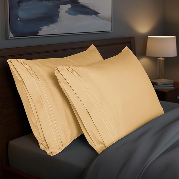 Elegant Comfort Premium Hotel Quality 2-Piece Pillowcase Set, Luxury & Softest 1500 Thread Count Egyptian Quality Bedding Pillowcases, Wrinkle and Fade Resistant