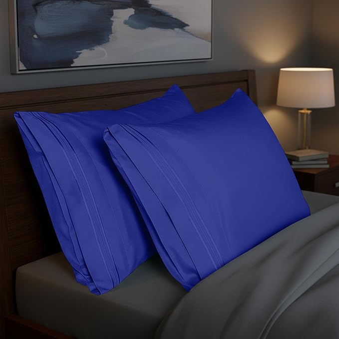Elegant Comfort Premium Hotel Quality 2-Piece Pillowcase Set, Luxury & Softest 1500 Thread Count Egyptian Quality Bedding Pillowcases, Wrinkle and Fade Resistant