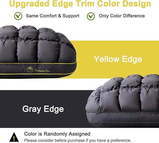 YOUR MOON Fluffy Support Bed Pillow King Size, Luxury Hotel Quality Bed Pillows for Side Sleeper, Super Soft Premium Down Alternative Filling Pillow for Sleeping (Gray)