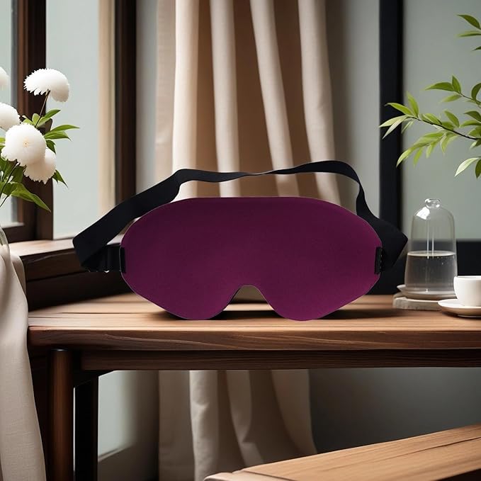 Sleep Mask for Side Sleeper, Light Blocking 3D Contoured Eye Mask, Zero Pressure Night Blindfold for Women & Men, Adjustable Strap, Soft Breathable Eye Cover
